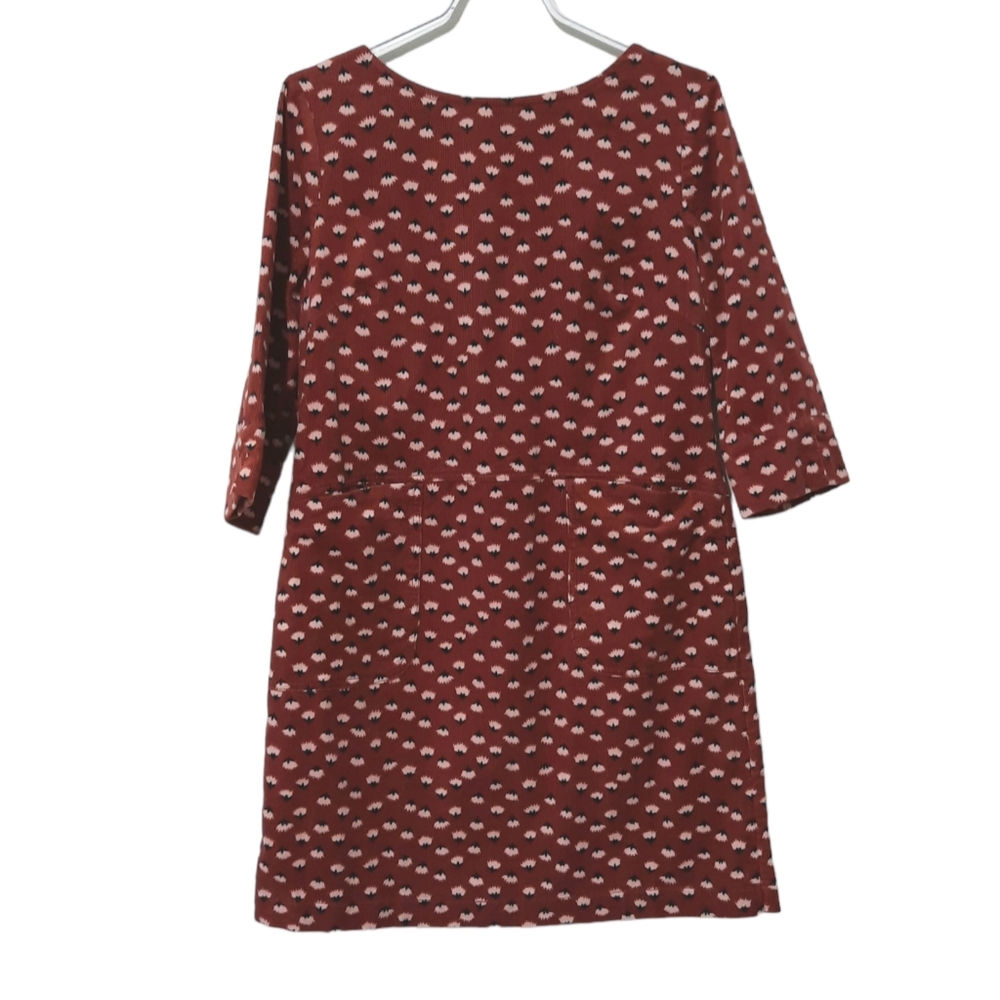 Boden Red Mini Dress with White Pattern